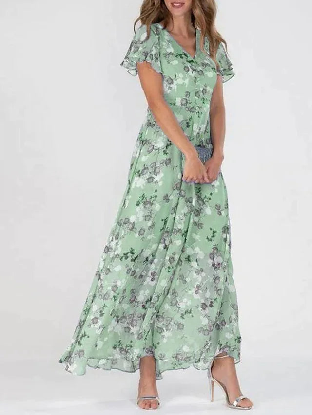 Victoria™ | Elegant Sommer Floral Maxi Kjole