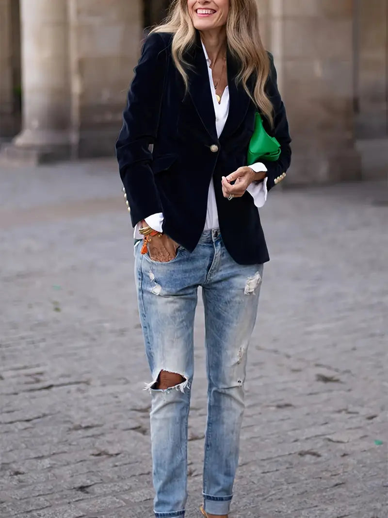 Elegant Fløjl Blazer