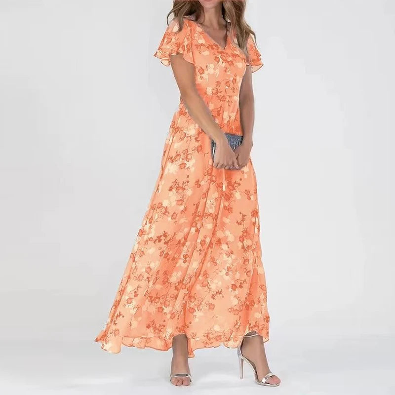 Victoria™ | Elegant Sommer Floral Maxi Kjole