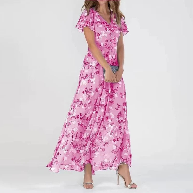 Victoria™ | Elegant Sommer Floral Maxi Kjole