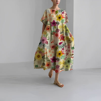 Naomi™ | Boho Floral Forårs Maxi Kjole