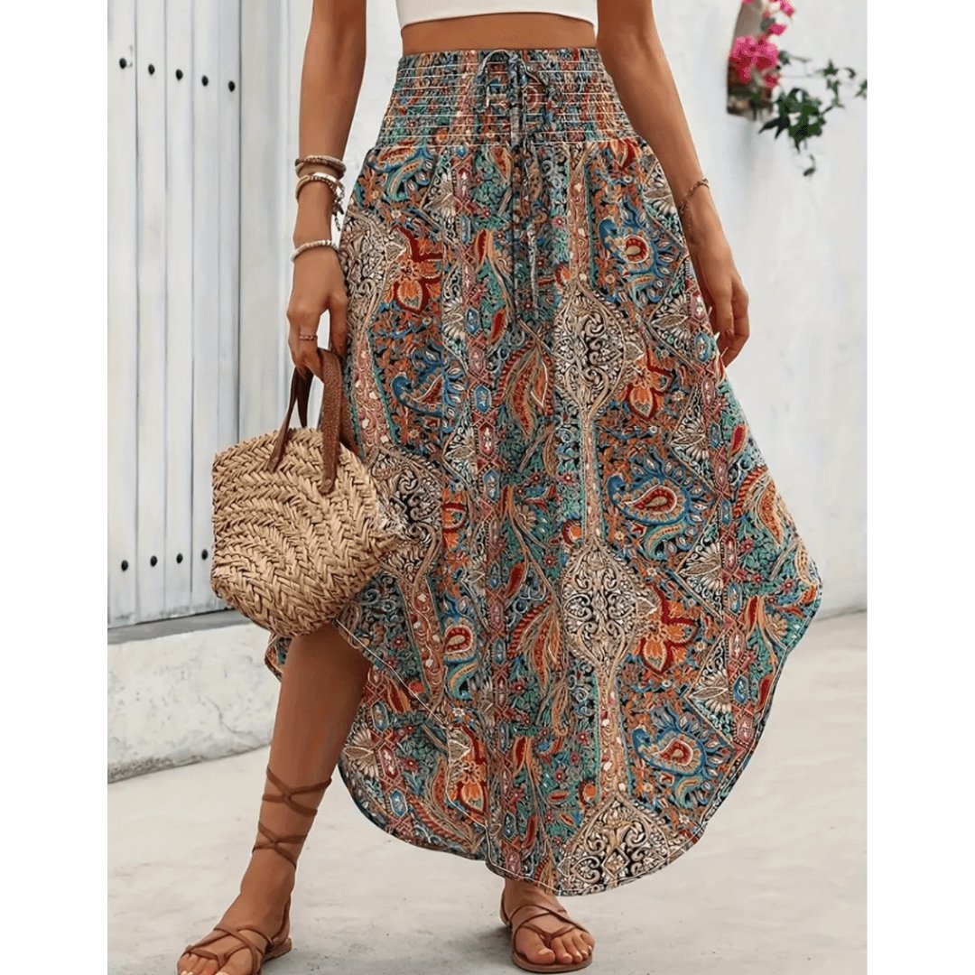 Naya™ | Trendy Boho Multifarvet Maxi Skirt