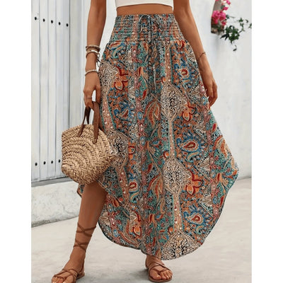 Naya™ | Trendy Boho Multifarvet Maxi Skirt