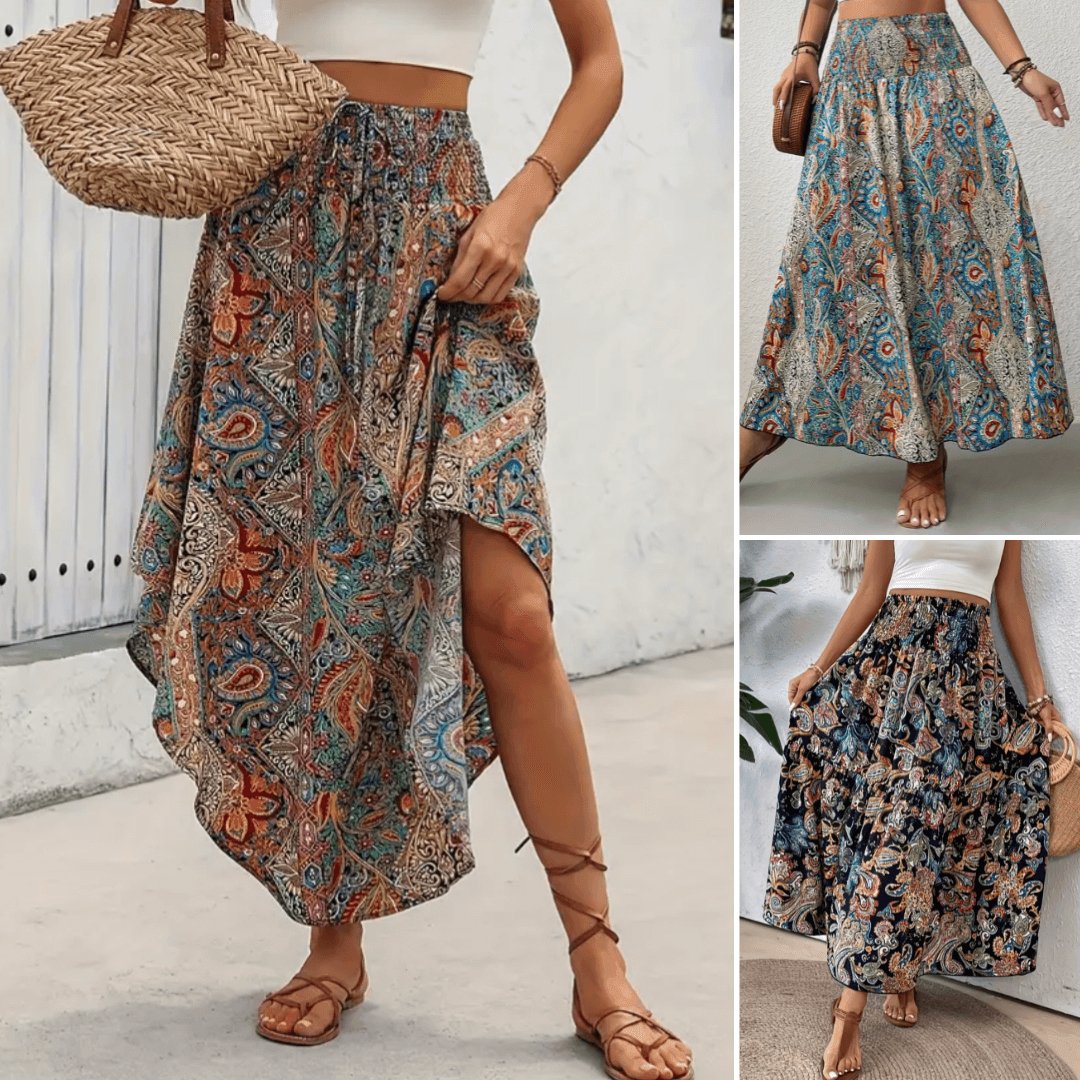 Naya™ | Trendy Boho Multifarvet Maxi Skirt