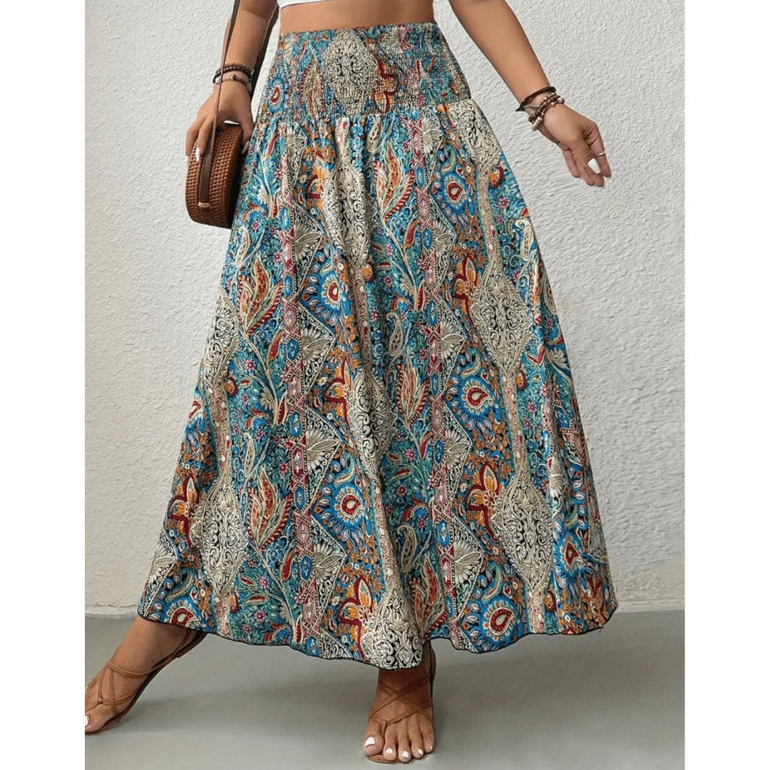 Naya™ | Trendy Boho Multifarvet Maxi Skirt