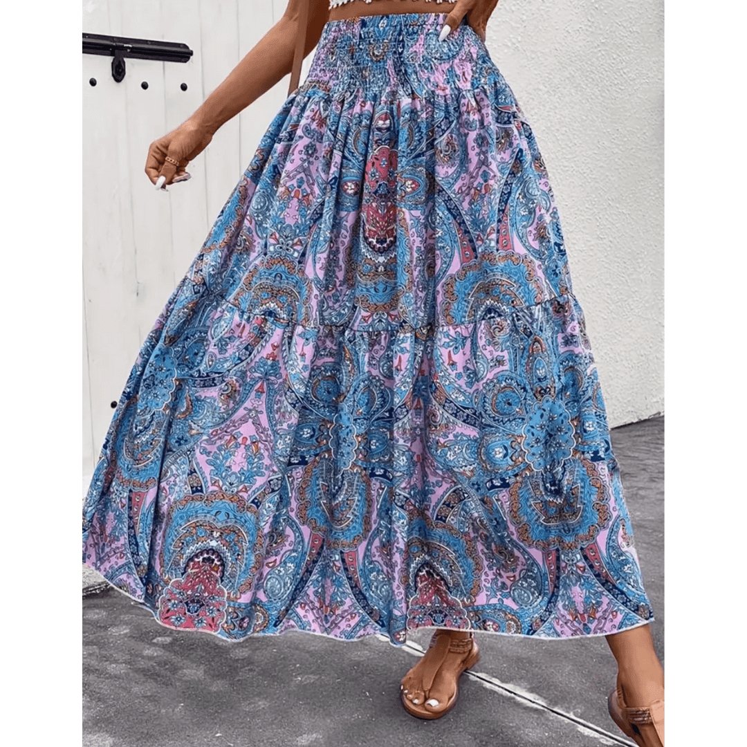 Naya™ | Trendy Boho Multifarvet Maxi Skirt