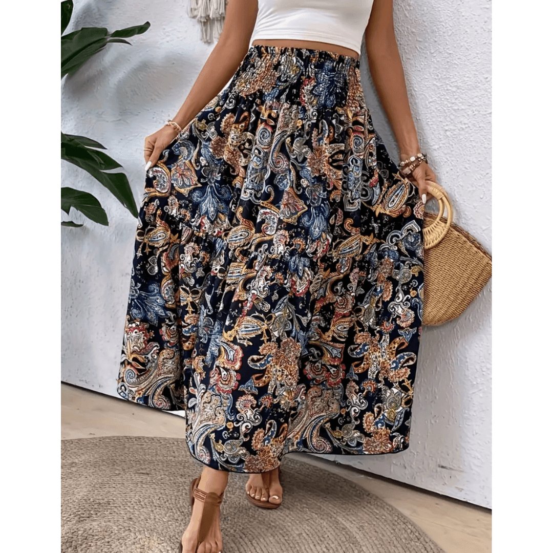 Naya™ | Trendy Boho Multifarvet Maxi Skirt